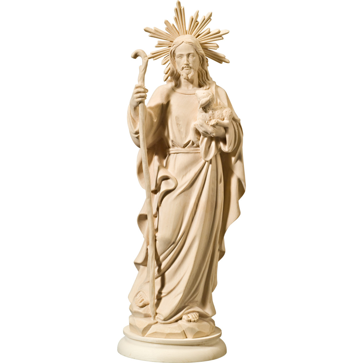 Jesús el Buen Pastor con aureola